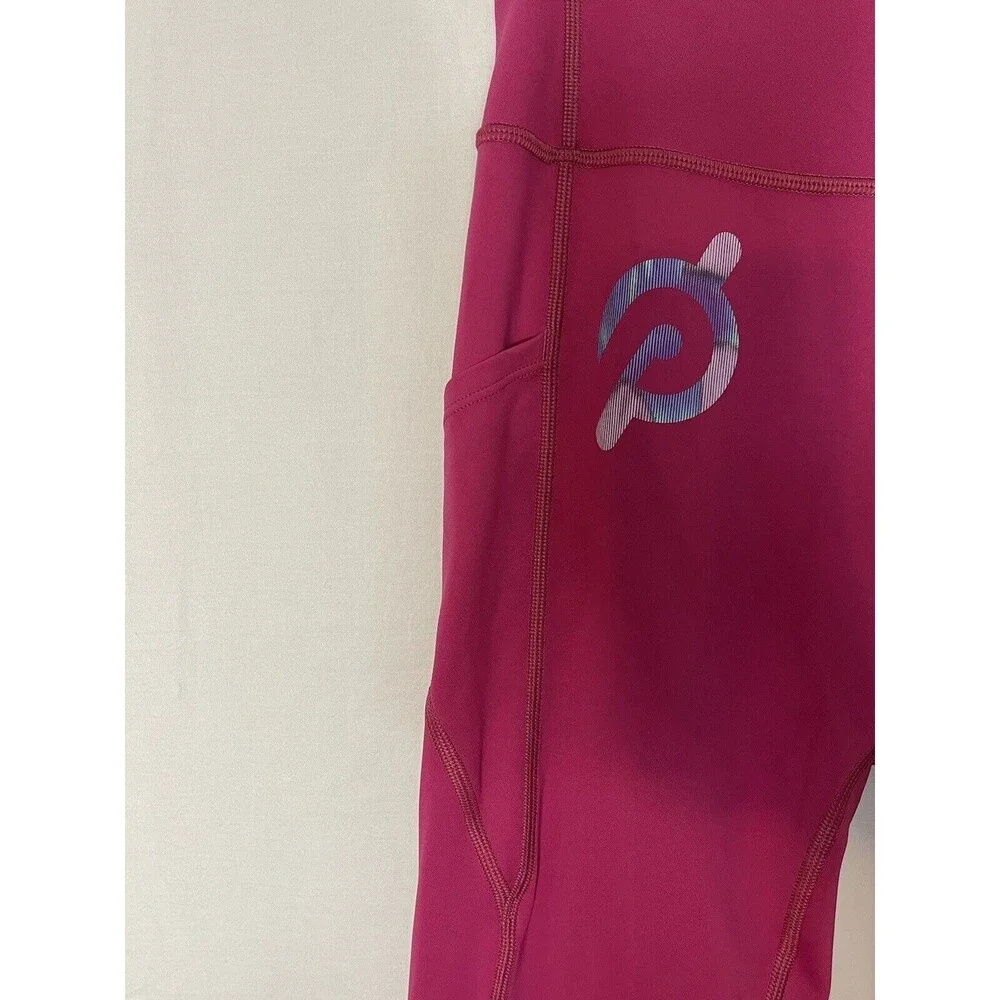 Peloton Move Mission Tulip Hem Logo Leggings Pink Size M